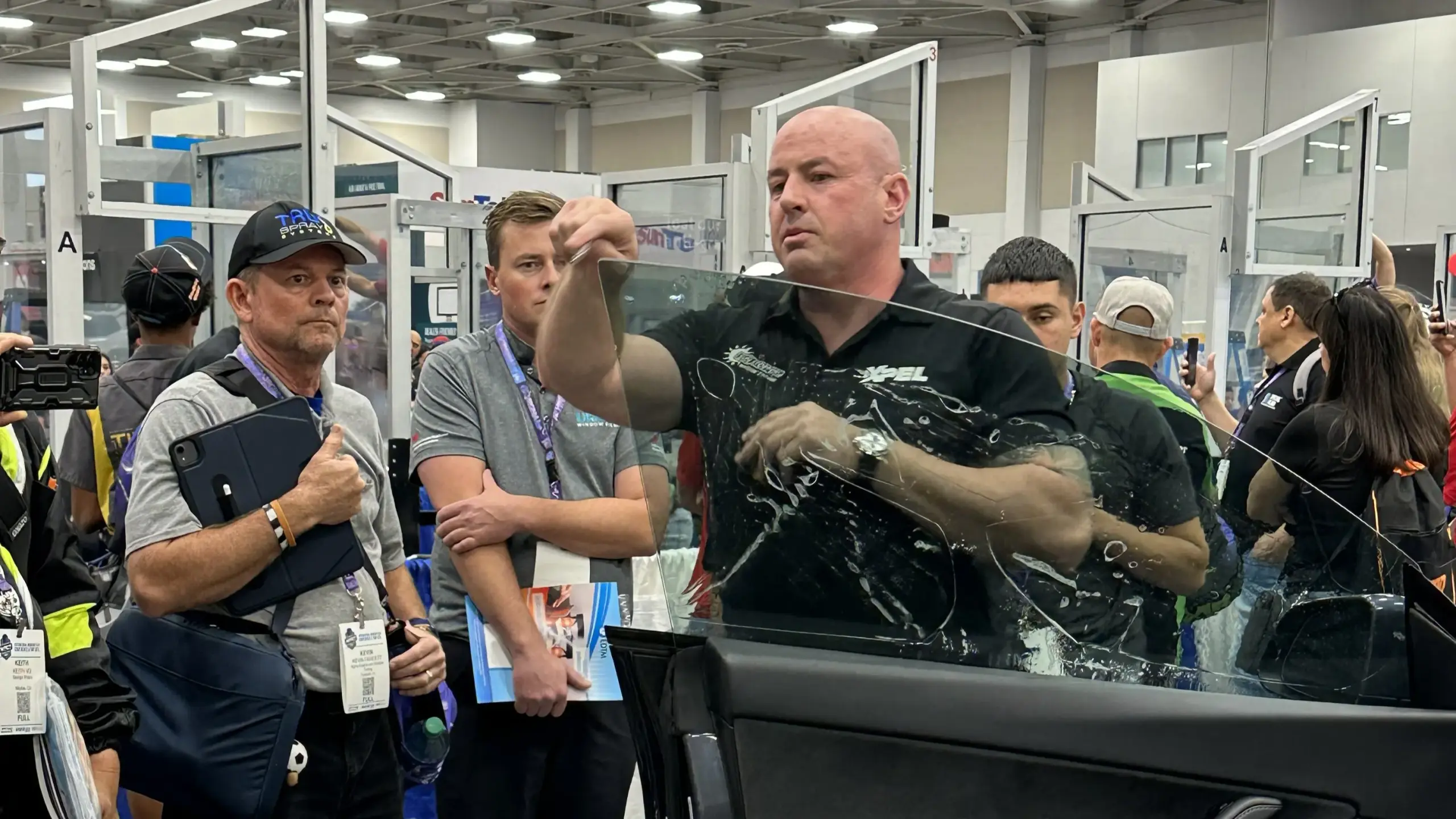 Hands-on automotive window tint training session