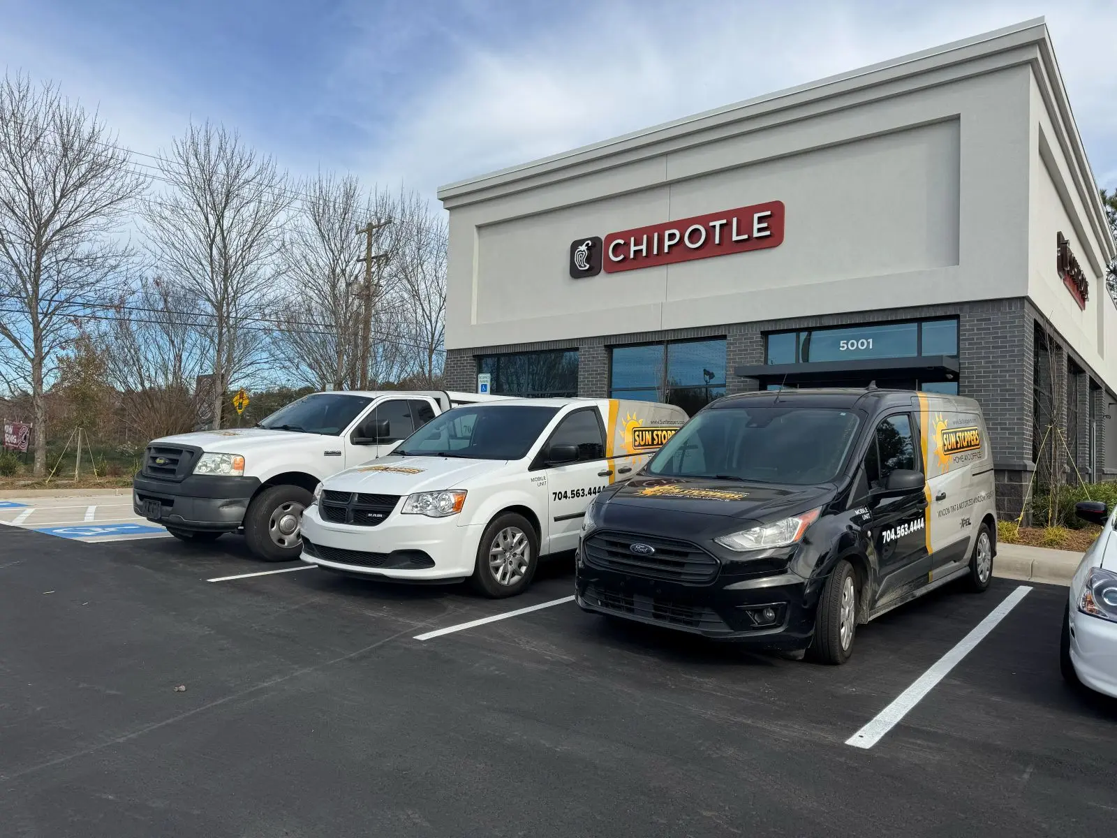 Sun Stoppers installation vans for Home and Office franchise service