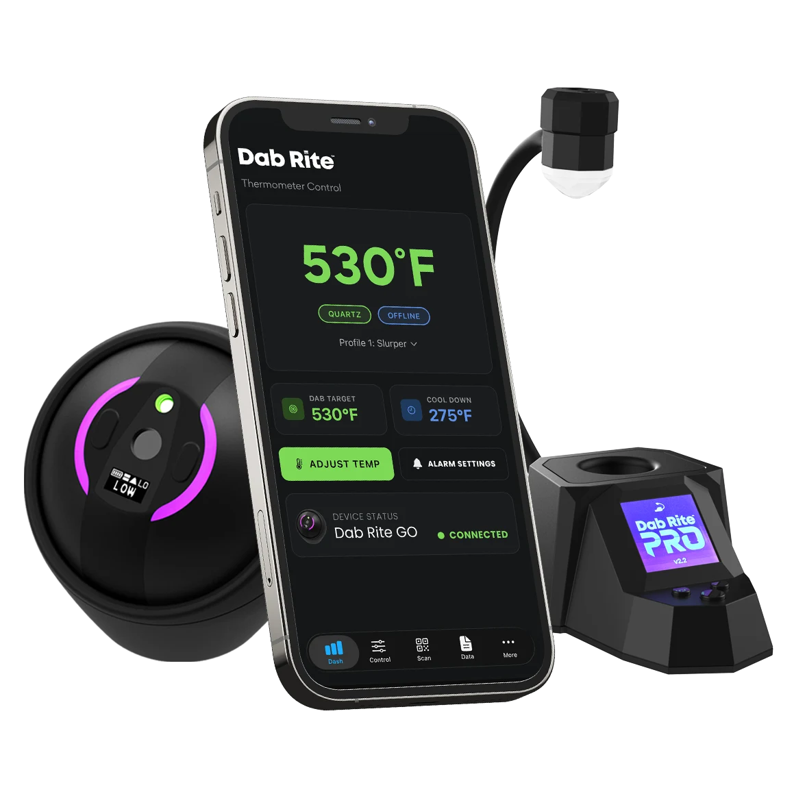 Dab Rite Go, Dab Rite App on Iphone, and Dab Rite Pro