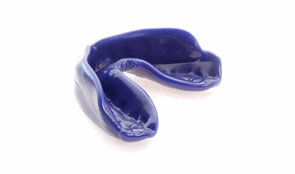 Blue sports mouthguard to protect the teeth
