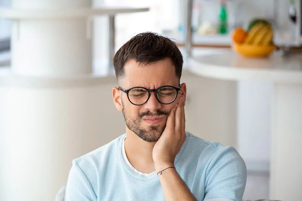 Man with toothache