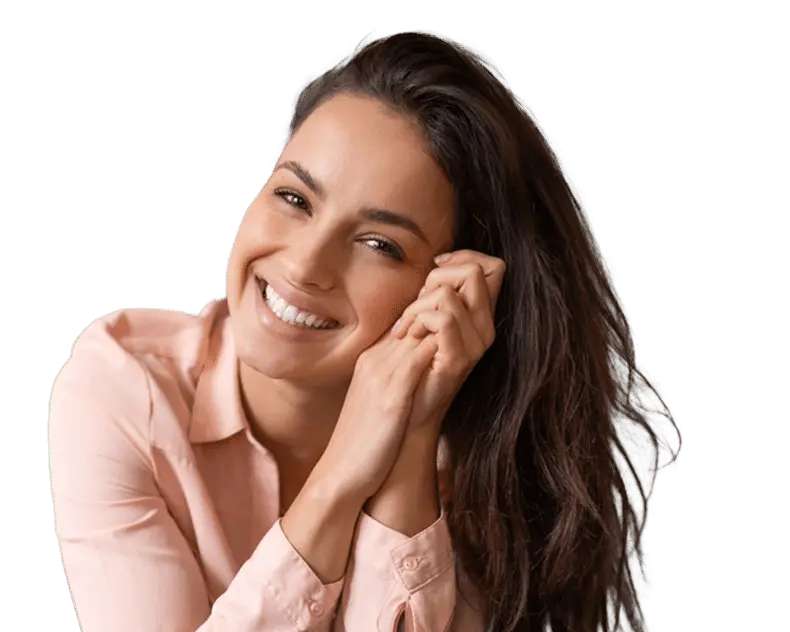 Woman Smiling Image of a woman smiling, showing her white teeth