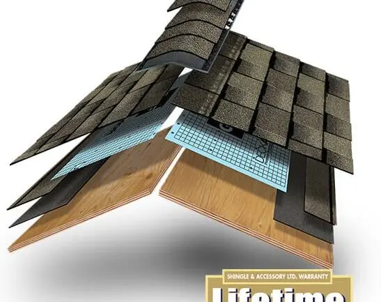 Visual representation of a lifetime warranty certificate for roofing services, emphasizing long-term protection