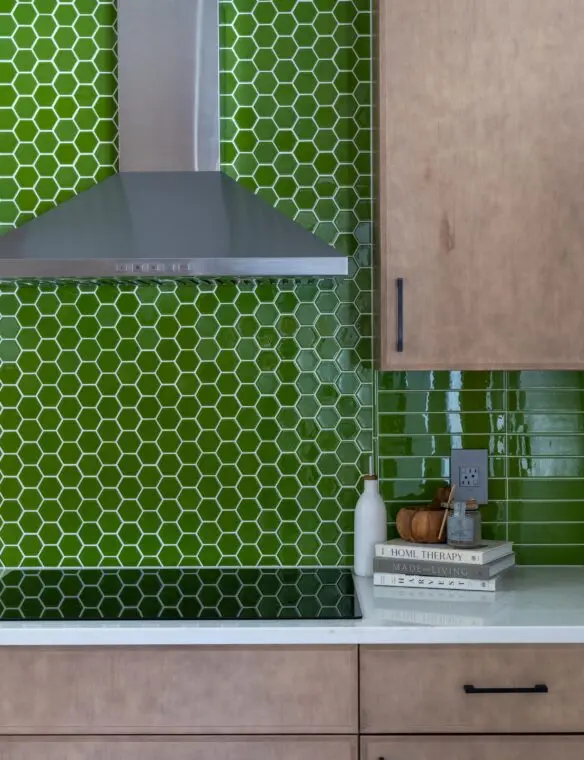 Glass Melon Blend Tile Kitchen Design Madison Wi.