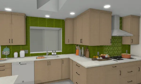 Madison Mid-Century Modern Kitchen Rendering 2