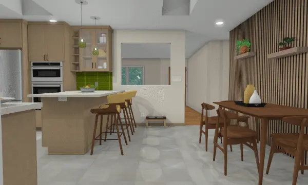 Madison Mid-Century Modern Kitchen Rendering 7