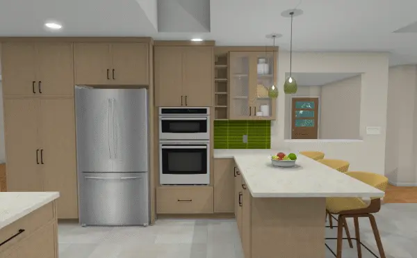 Madison Mid-Century Modern Kitchen Rendering 5
