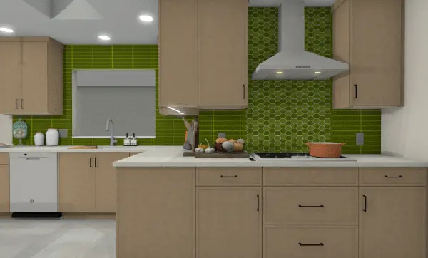 Madison Mid-Century Modern Kitchen Rendering 3