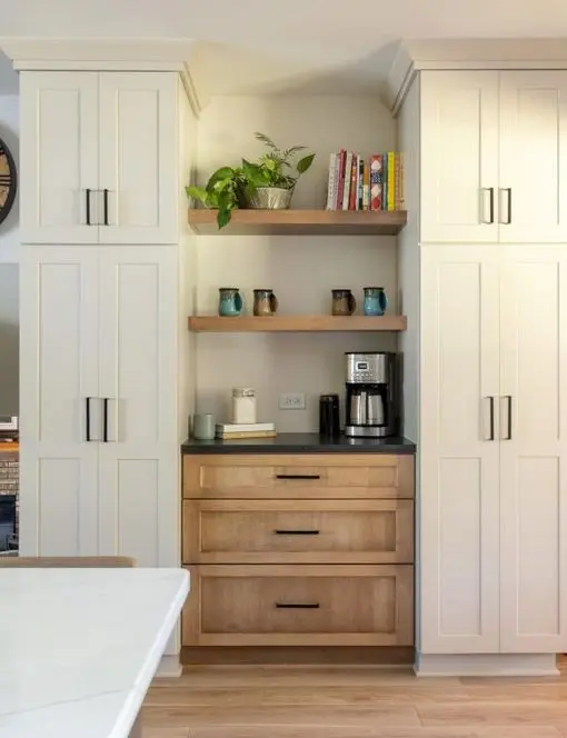 Built In Coffee Station Kitchen Remodel Madison WI Sims