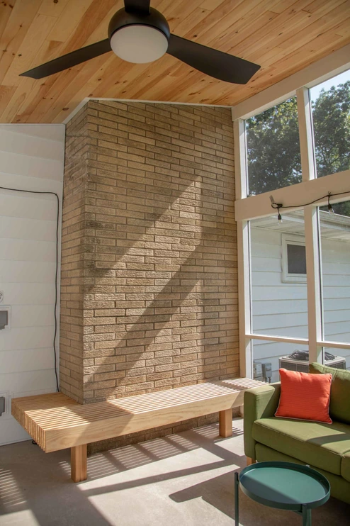 Screened Porch Madison WI Custom Bench