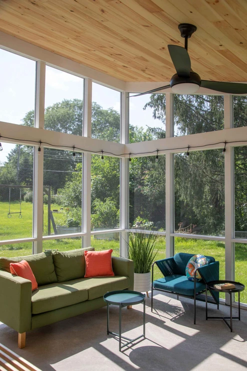 Screened Porch Madison WI Knotty Pine