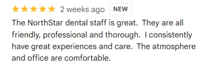 NorthStar Dental's Google patient reviews