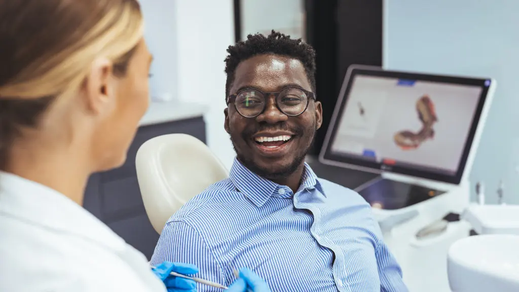 Male dental patient during first visit