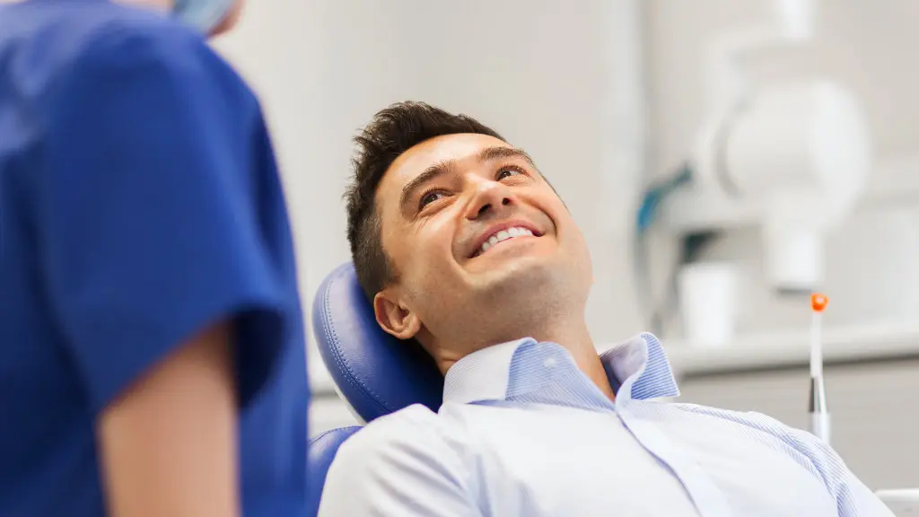 Male dental patient at his oral cancer screening