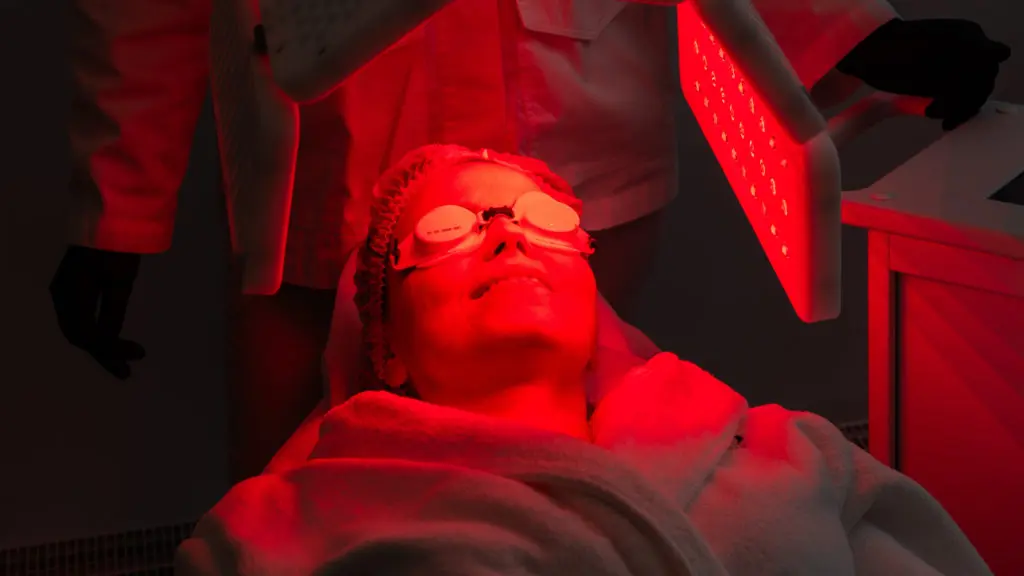 Female patient undergoing light therapy