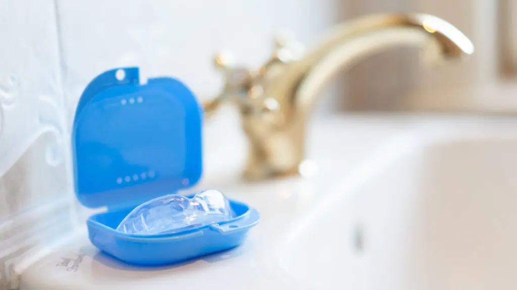 Dental nightguard on a sink