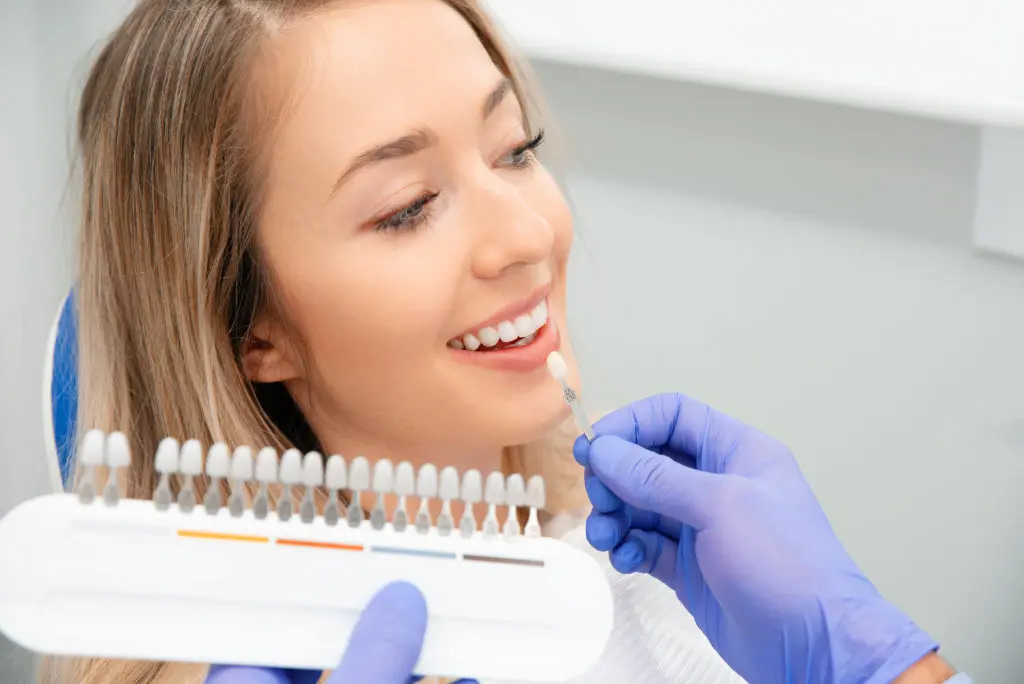 Woman selecting dental veneers in Vancouver, WA, at her consultation