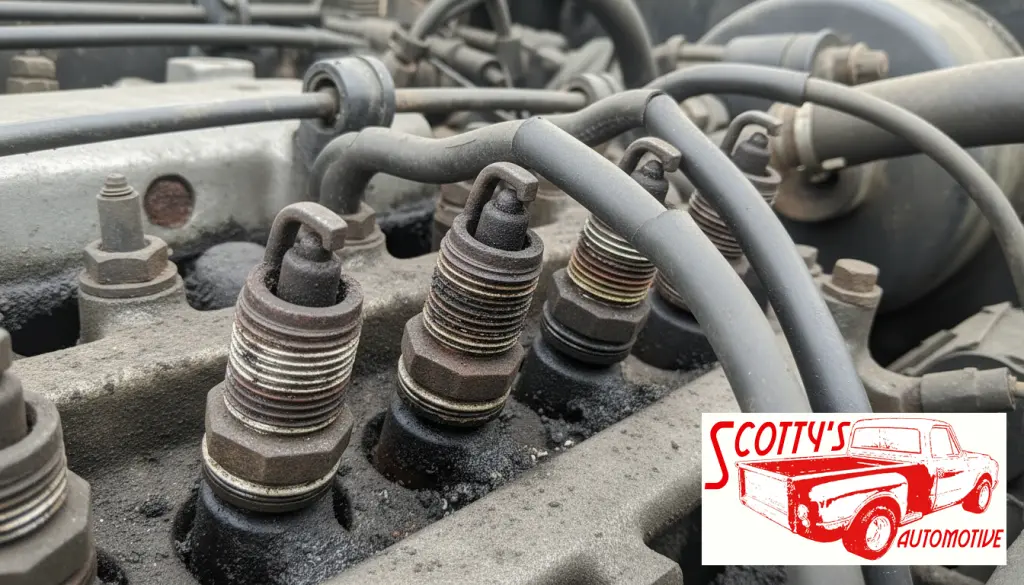 Scottys Automotive Sussex County NJ six common causes of a sputtering engine dirty spark plugs