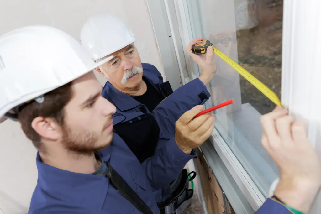 men measuring windows P2FDFNN