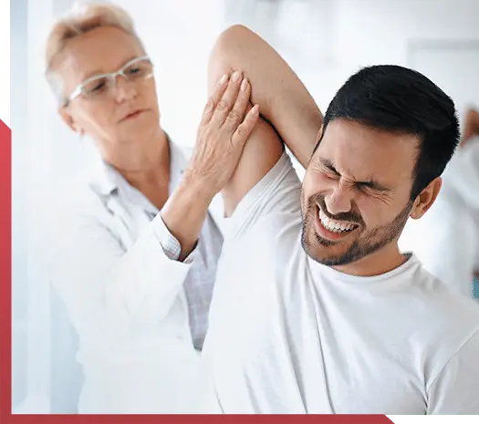 doctor checking back pain