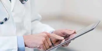 2 doctor using tablet science photo library