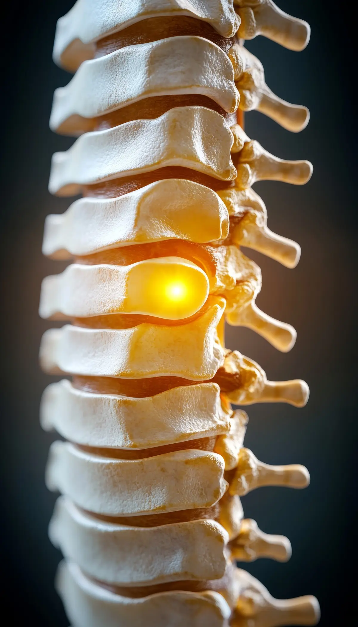Severe Spinal Disc Degeneration X-ray Depiction of Reduced Disc Height and Bone Spurs