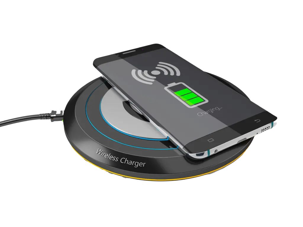 Cell phone charging on a wireless charger