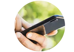 Hands holding smart phone