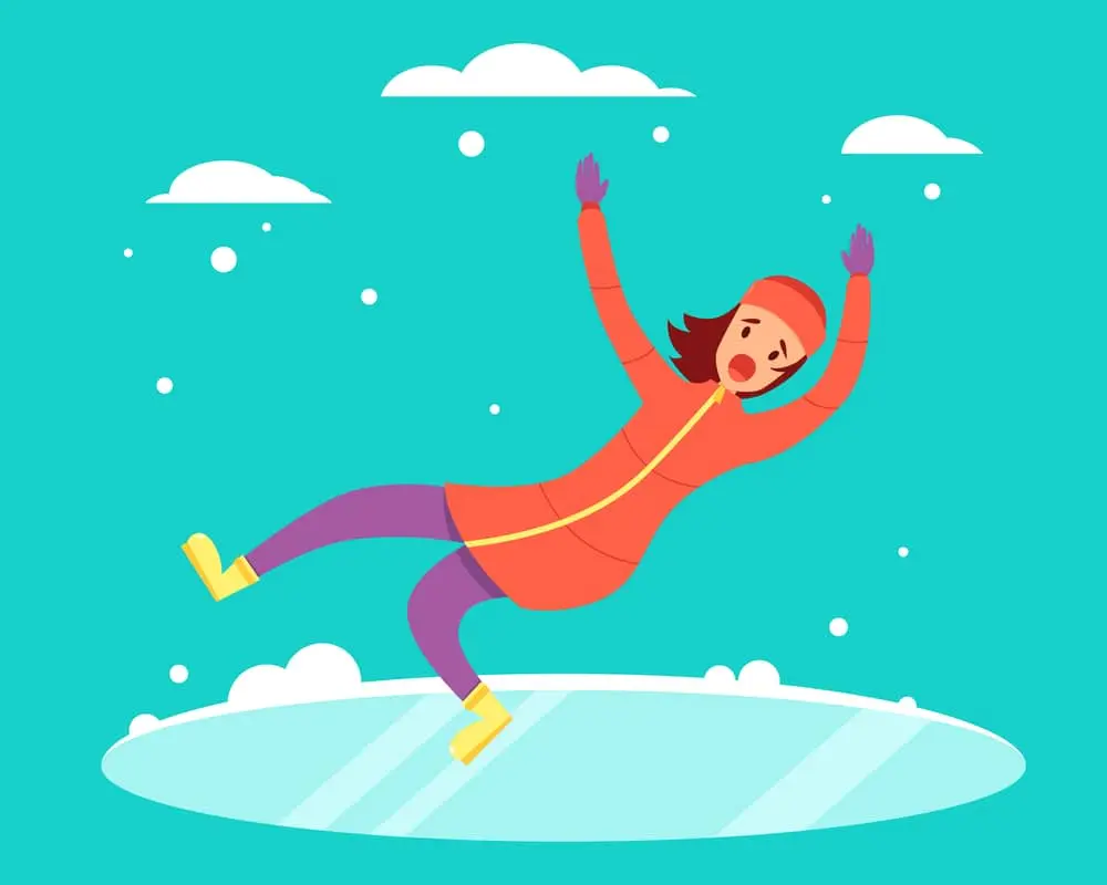 Resbalón en el hielo de los trabajadores 'Comp Caso