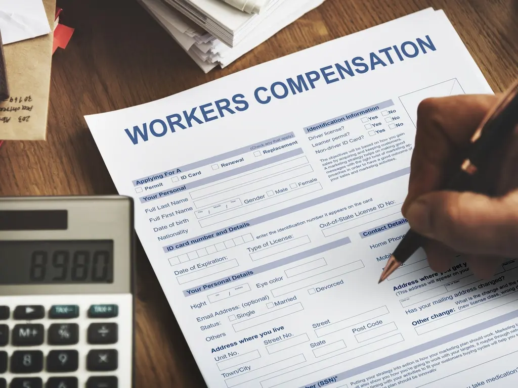 Workers compensation form being filled out