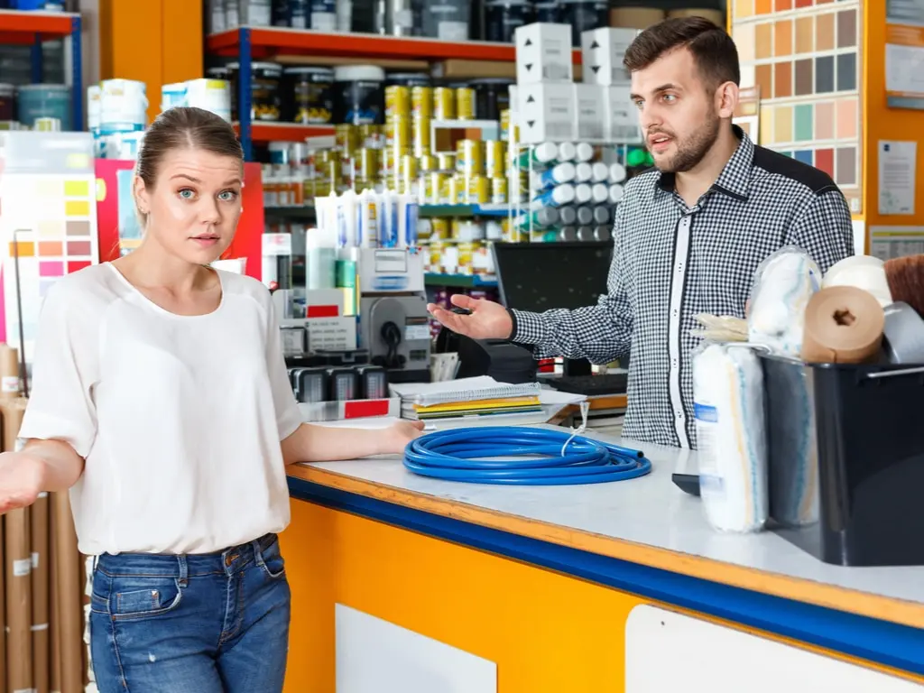 Worker consulting doctor about retail job health