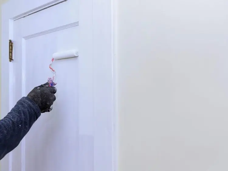 doors are painted with white paint