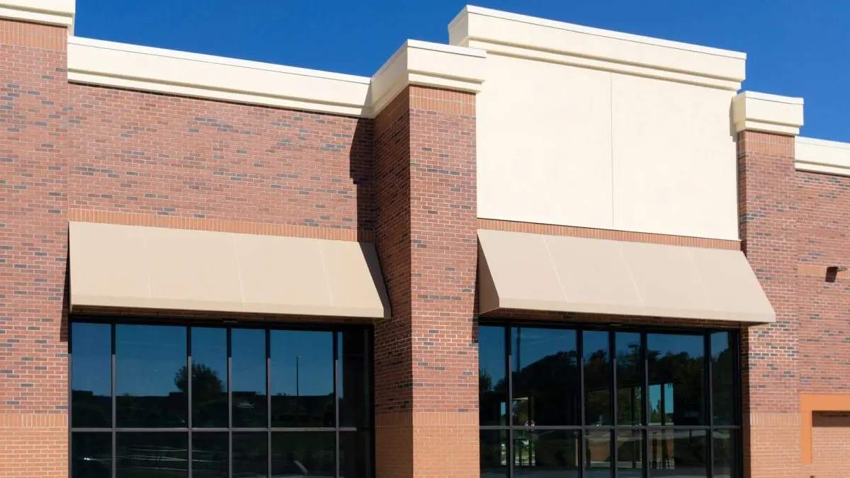 Typical retail small office building front