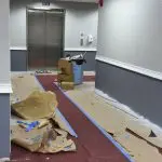 Hallway painting near elevator