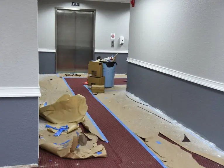 Hallway painting near elevator