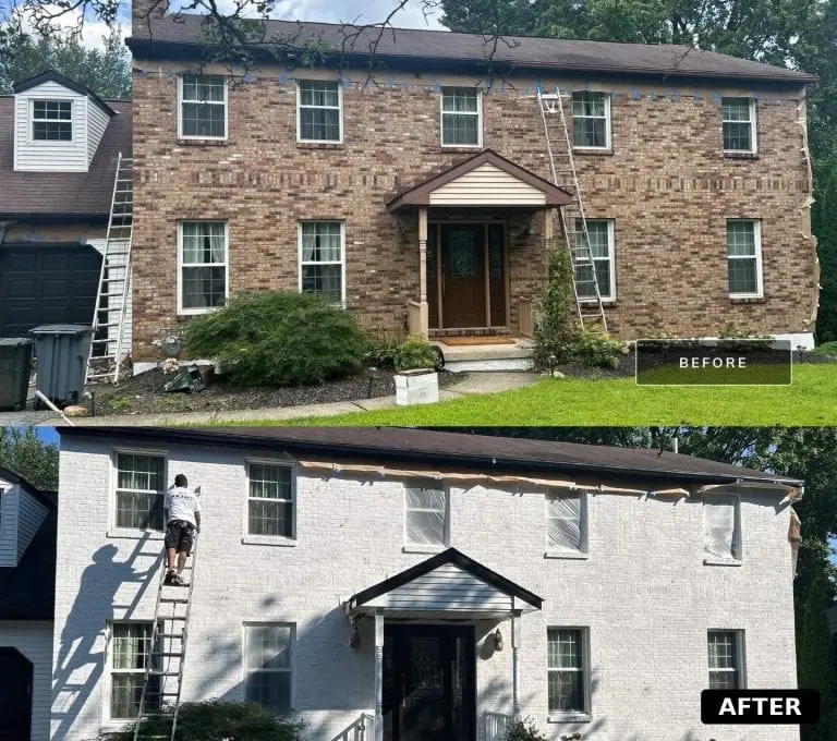 limewash brick exterior before after