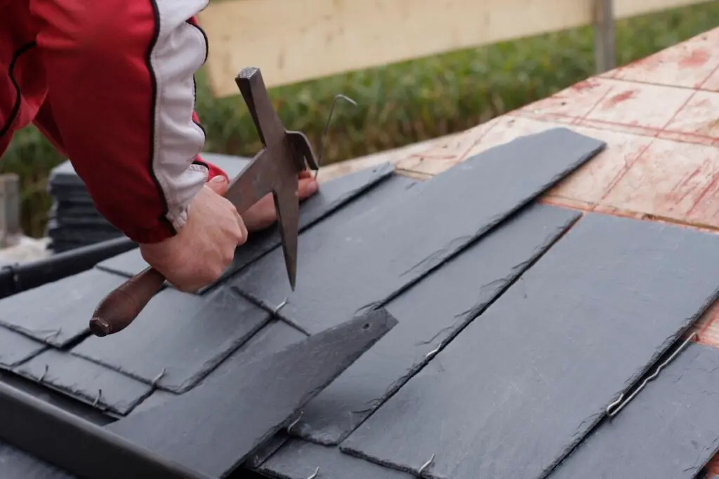 roofer made a roof with slates