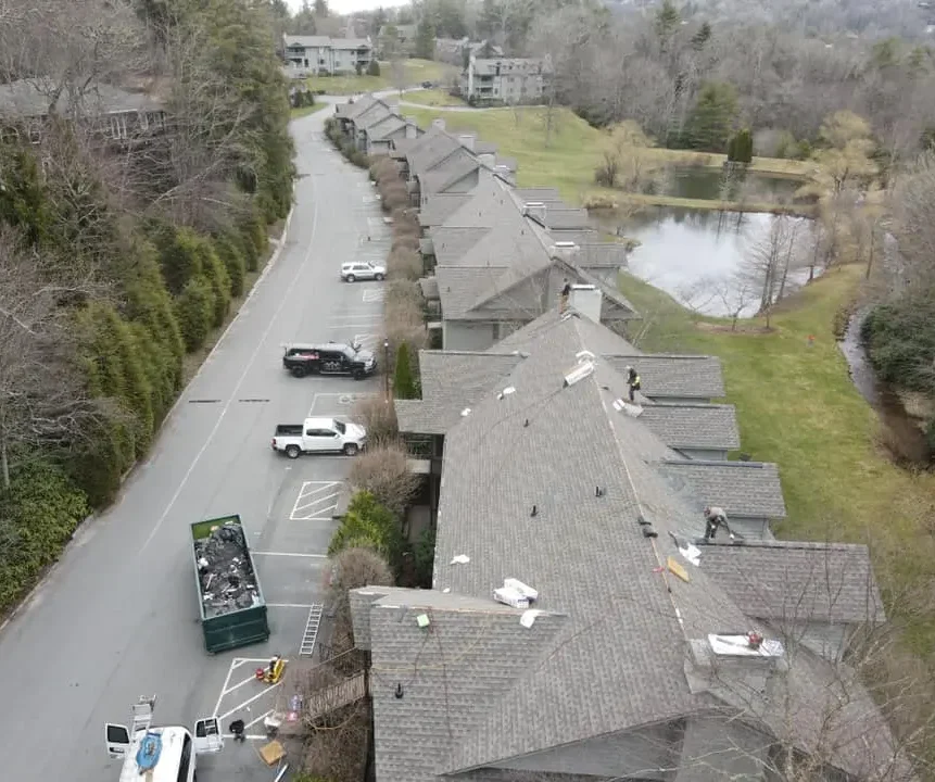 apartment buildings along the road