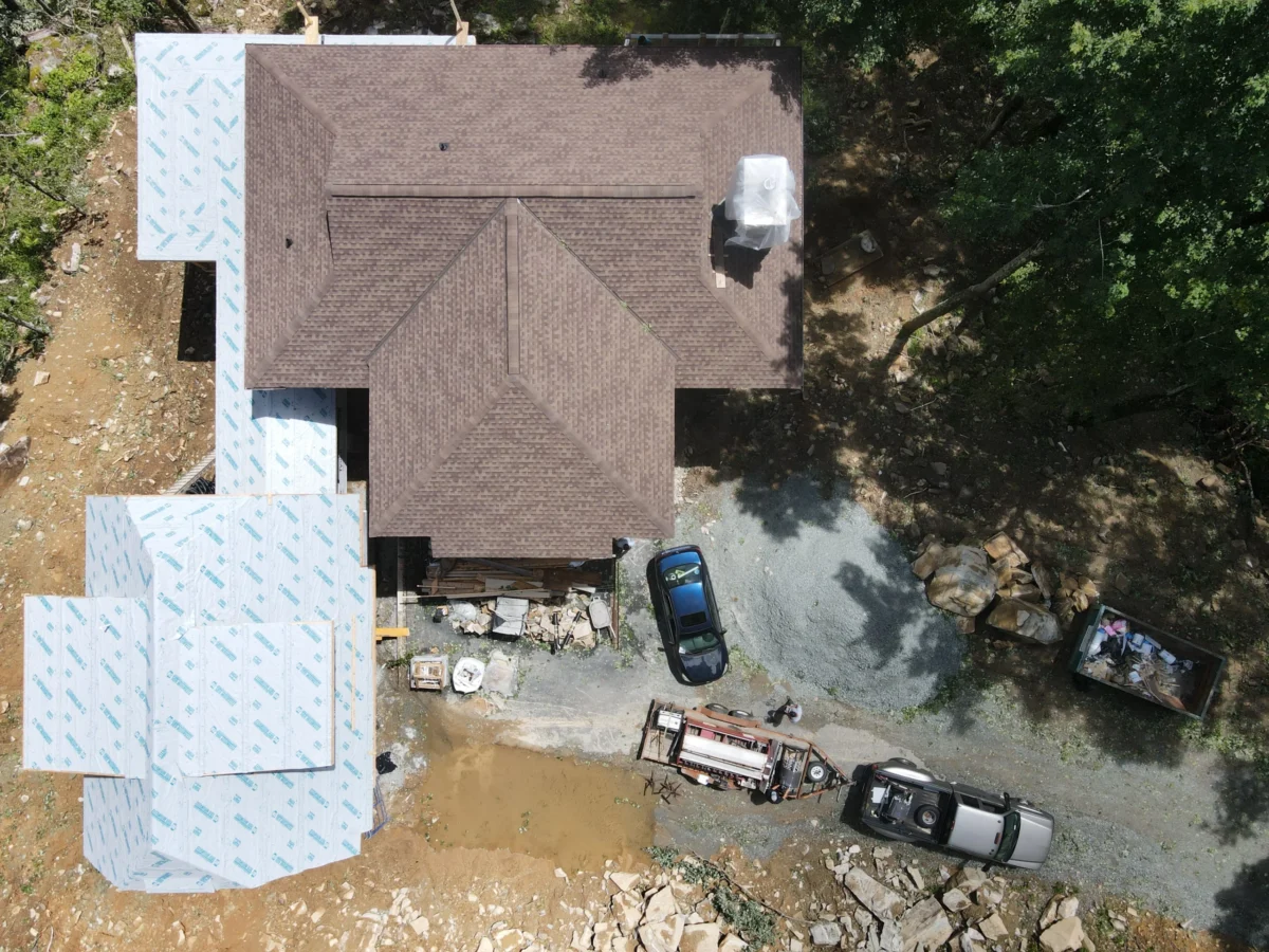 asphalt shingle roof of house