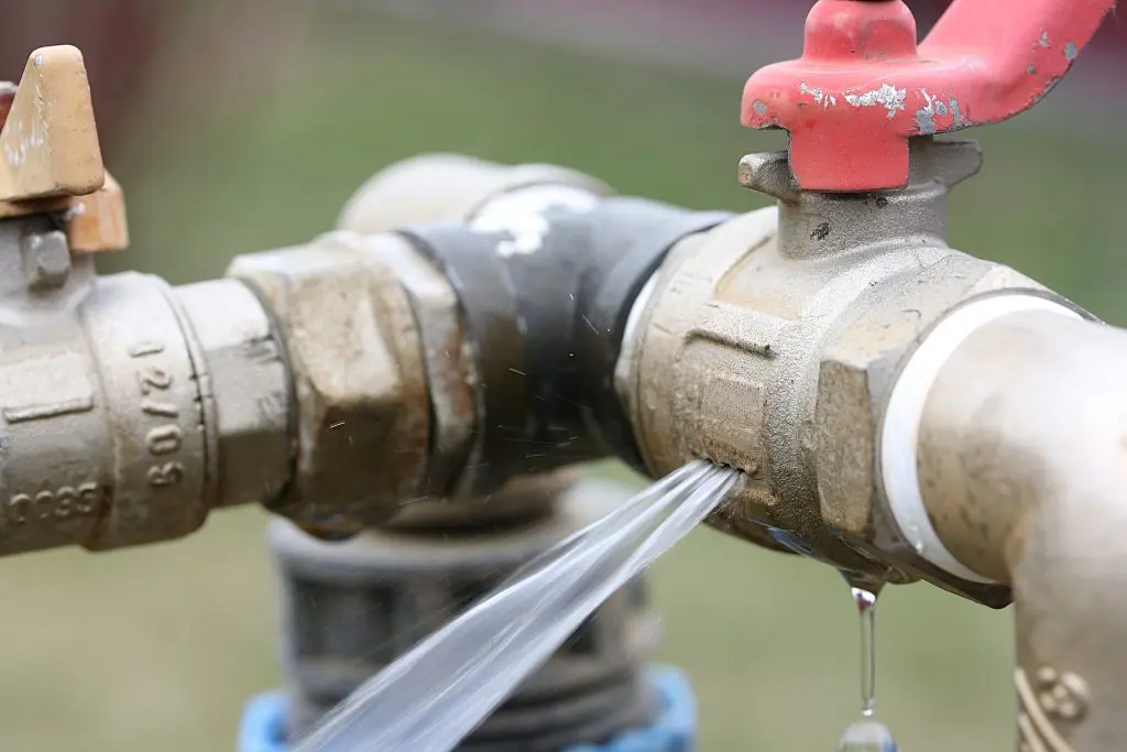 water valve damaged