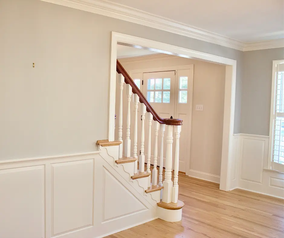 SelllingYourHome_Philadelphia Freshly painted staircase and foyer helping prepare a Philadelphia-area home for sale.