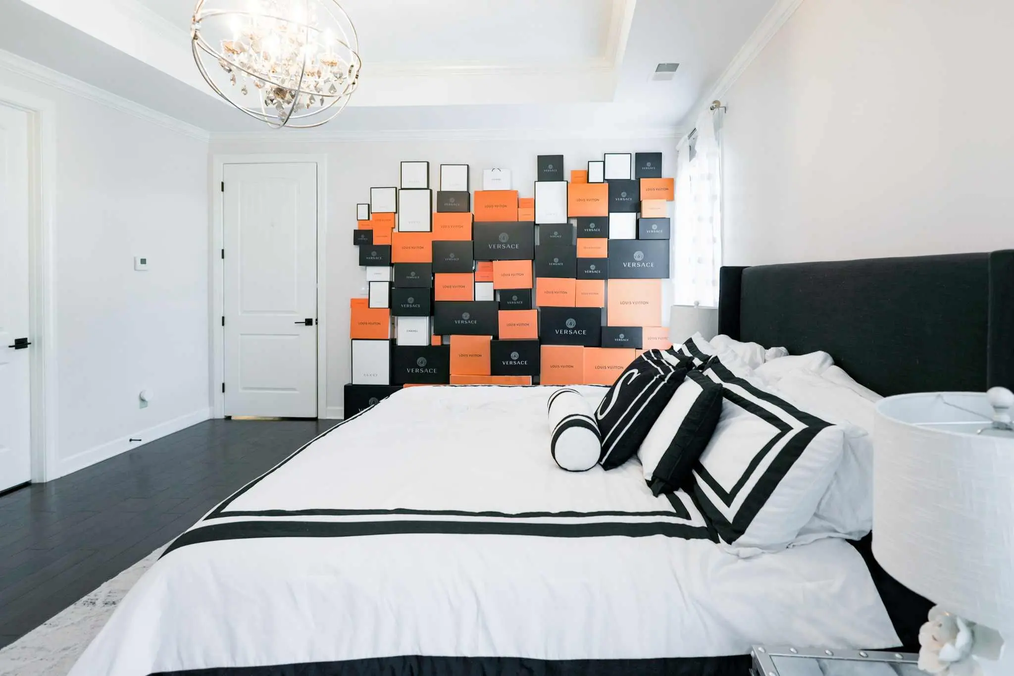 Freshly painted bedroom walls with clean trim lines after professional prep