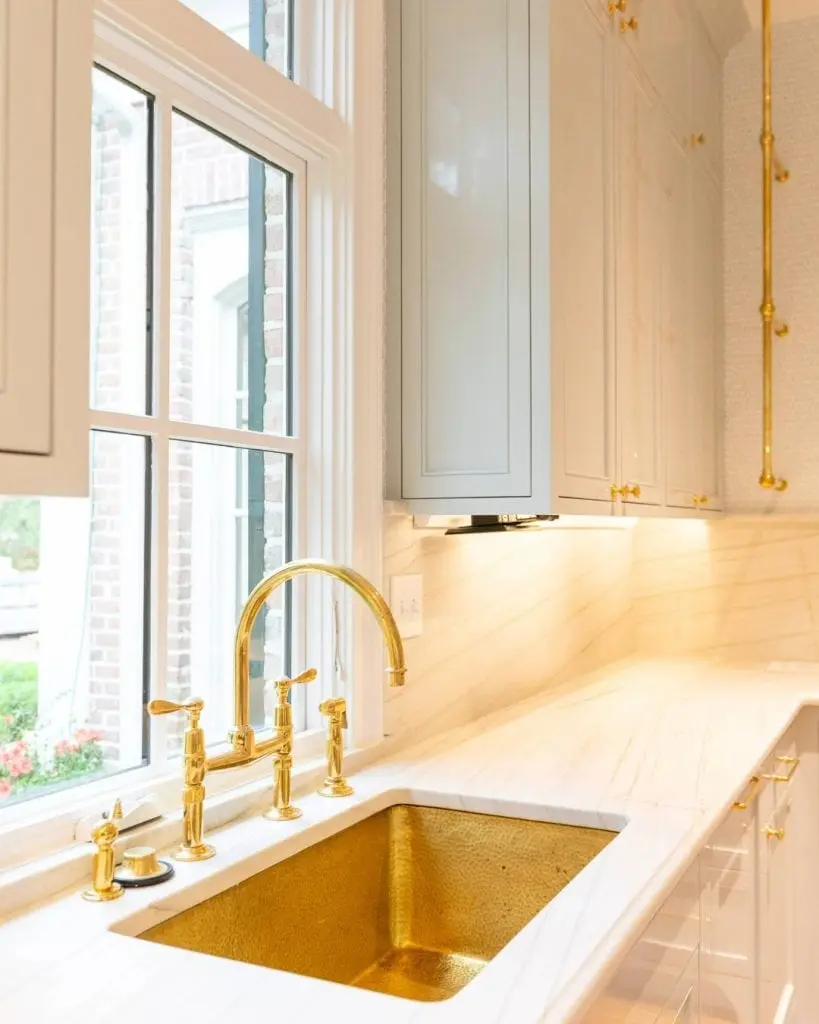 Farrow and ball skylight mirror gloss cabinet picture in the kitchen and how using gold tones work with high gloss paint cabinet painting services