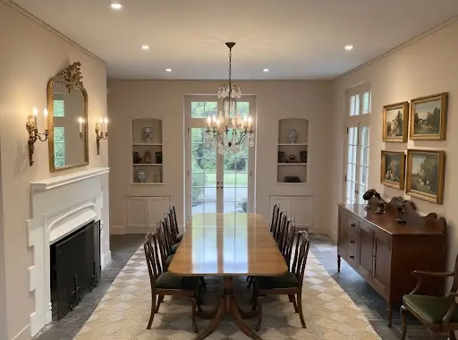 East Memphis Dining room painted walls farrow and ball setting plaster