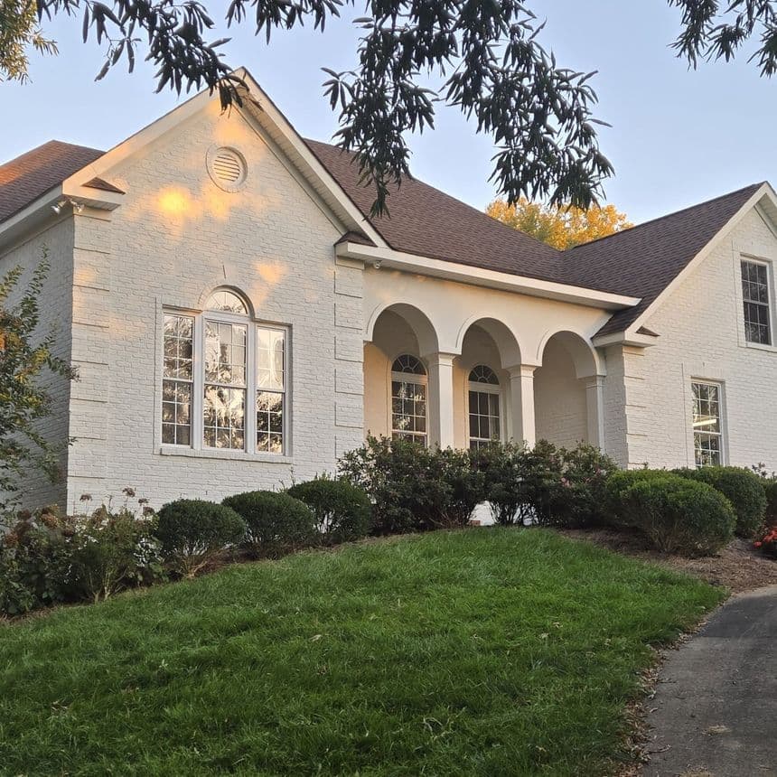 Romabio Masonry Flat painted brick house front