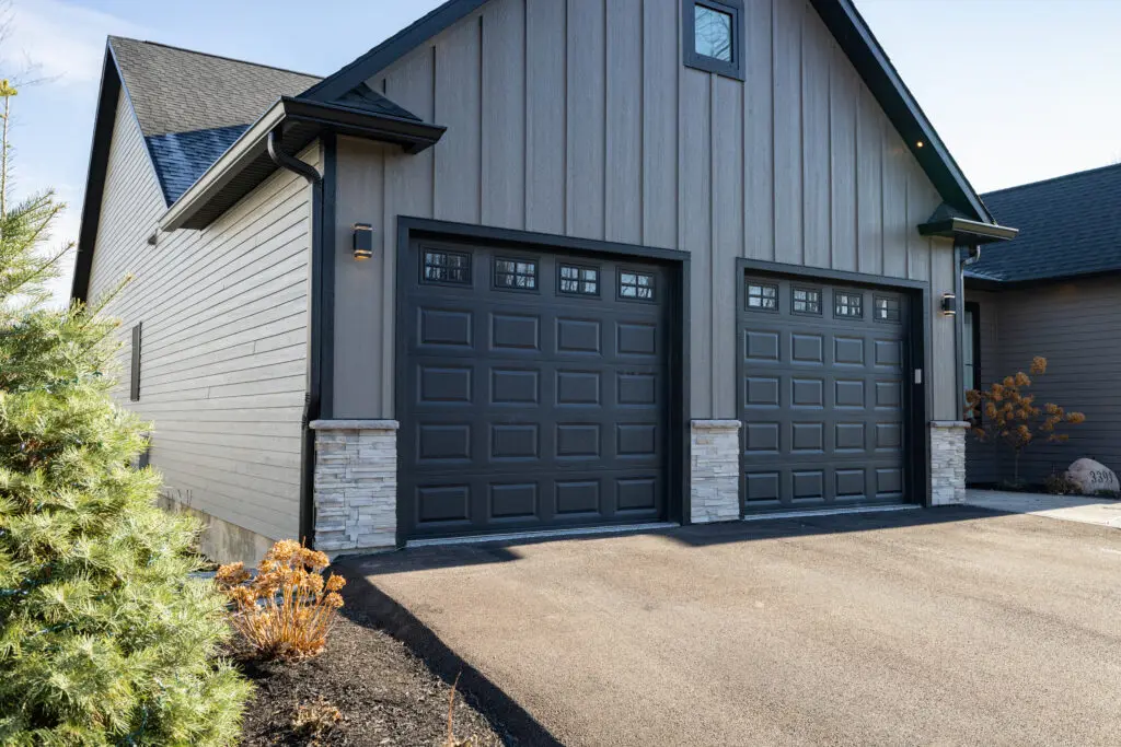 black double garage