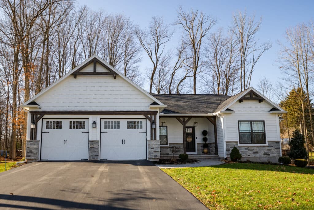 White barn garage doors