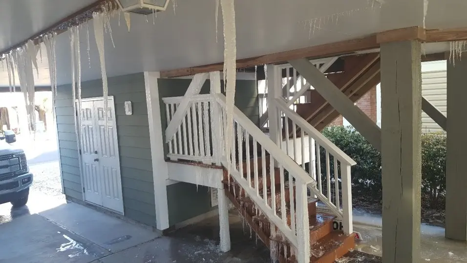 Ice and water damage on a Myrtle Beach property