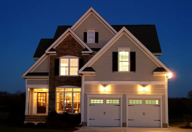 small house lights on