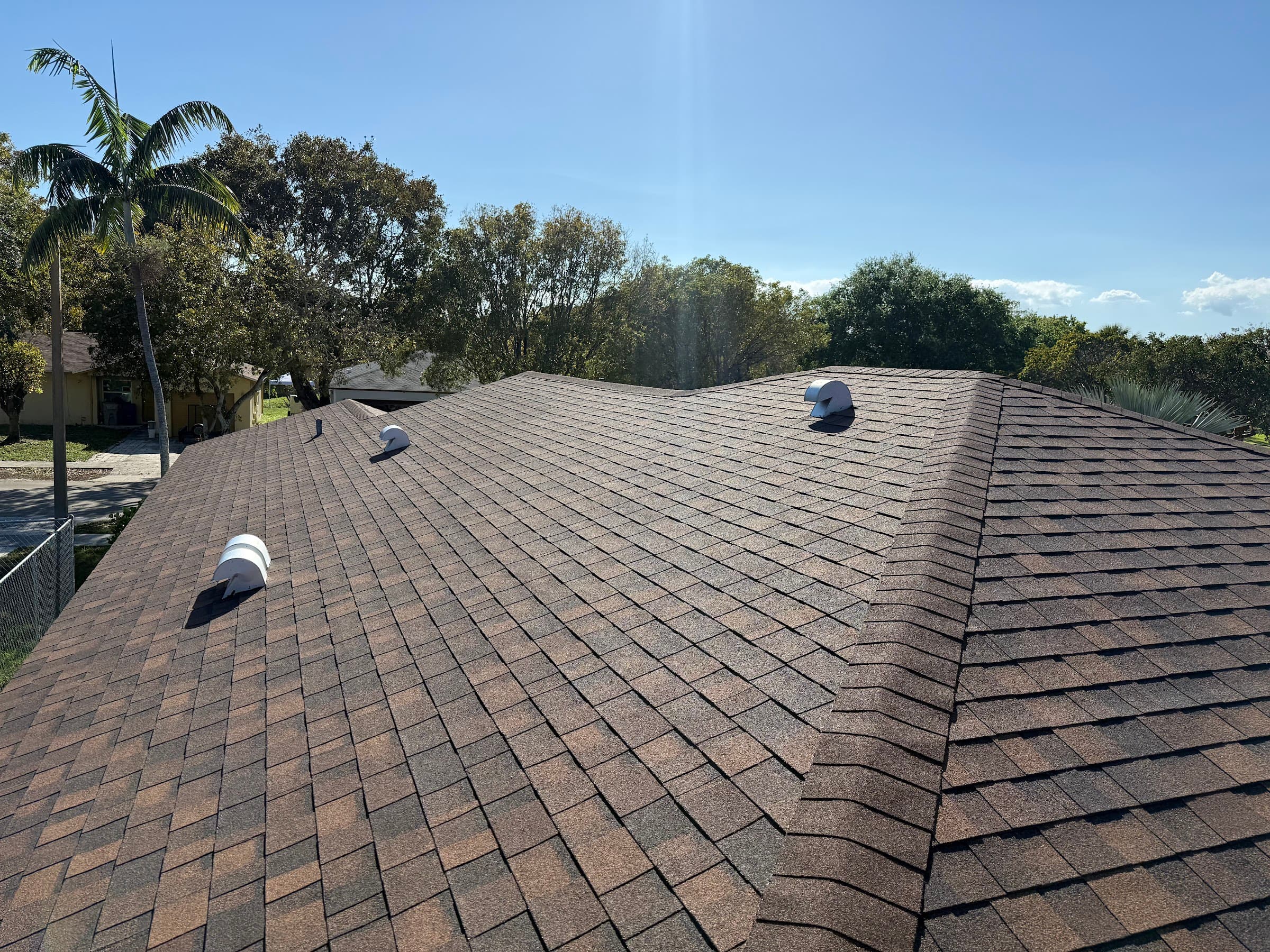 Brown architectural shingle roof